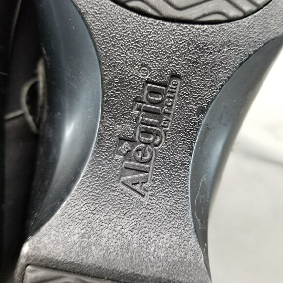 Alegria Shoes Womens EU 38 US 8-8.5 Maya Black Leather Mary Jane Clogs - Picture 9 of 13